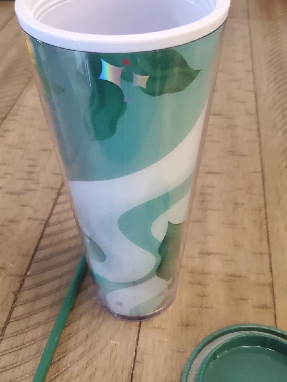 Starbucks Dark Green Lid and Straw Ombre Green Tumbler